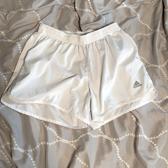 adidas Pants - Adidas white energy running shorts size small 4”